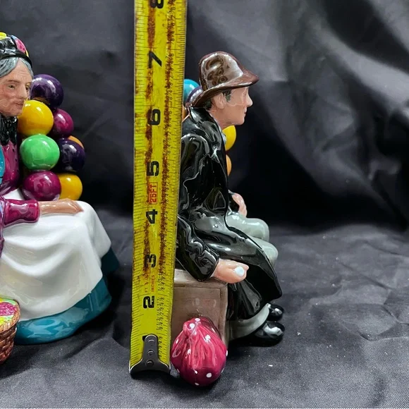 Pair 1960’s Royal Doulton Old Balloon Seller & The Balloon Man Figures - Vintage